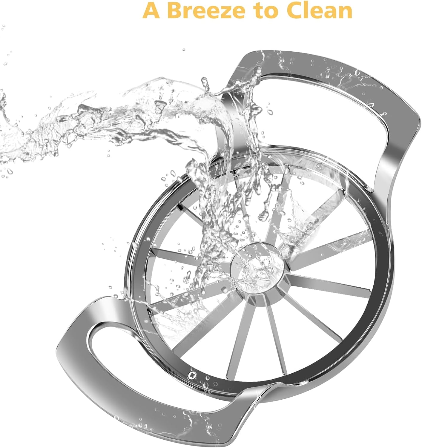 Apple Slicer Upgraded Version 12-Blade Extra Large Apples Corer, Stainless Steel Ultra-Sharp Fruit Cutter, Pitter, Divider for Up to 4 Inches (Update)