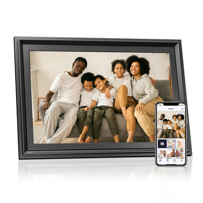 WiFi Digital Picture Frame 10.1 Inch, IPS Touch Screen Smart Cloud Digital Photo Frame with 16GB Storage, Wall Mountable, Auto-Rotate, Share Photos from Anywhere Via App