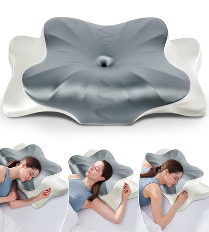 DONAMA Cervical Neck Pillow for Pain Relief,Odorless Contour Memory Foam Pillows with Cooling Pillowcase Cozy Sleeping, Orthopedic Ergonomic Bed Pillows for Side Back Stomach Sleepers