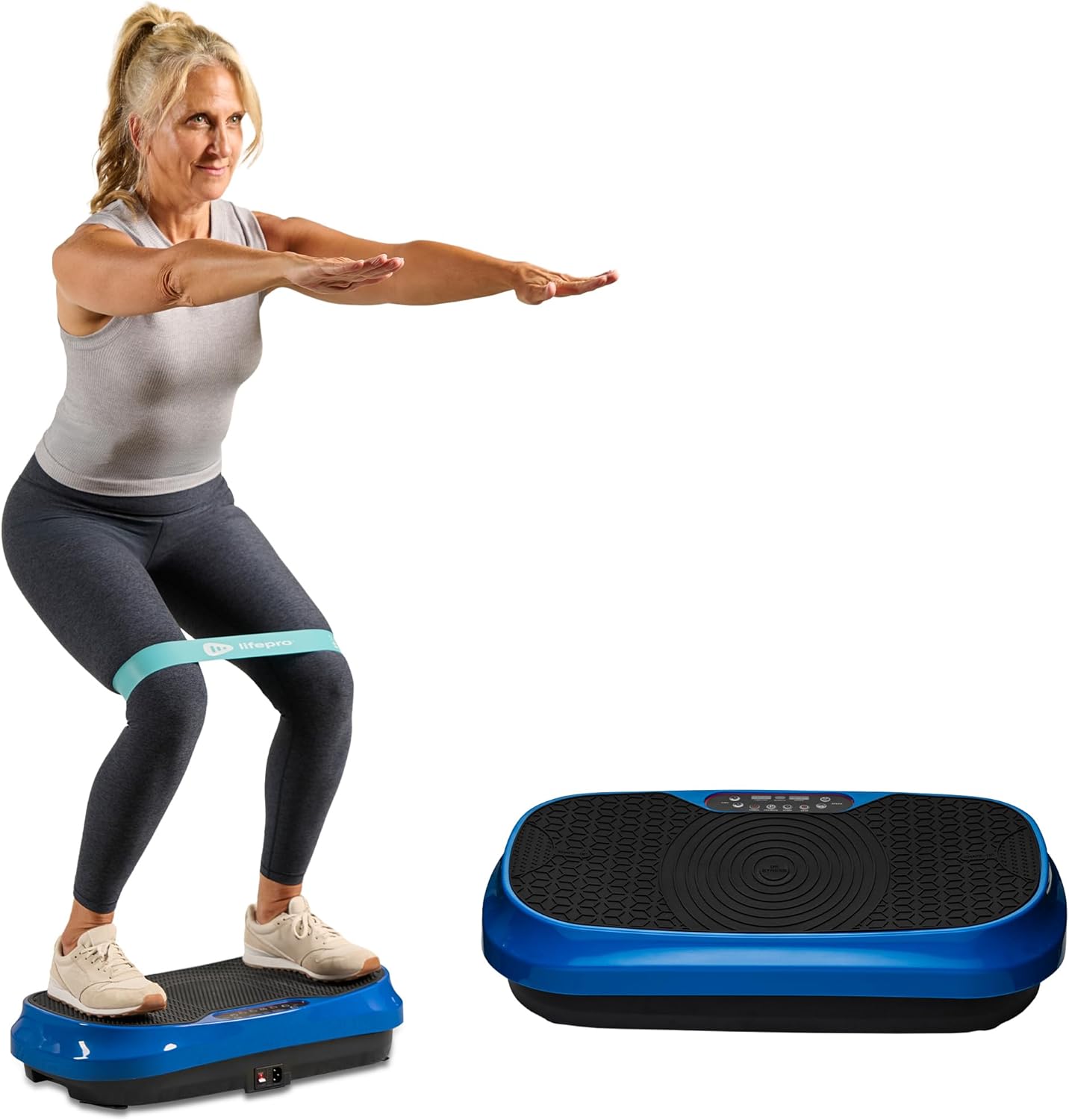 LifePro Waver Mini Vibration Plate Exercise Machine – Portable Full Body Vibration Platform for Home & Travel Workouts, Weight Loss, Toning & Wellness, with 2 Loop Bands & 4 Resistance Bands
