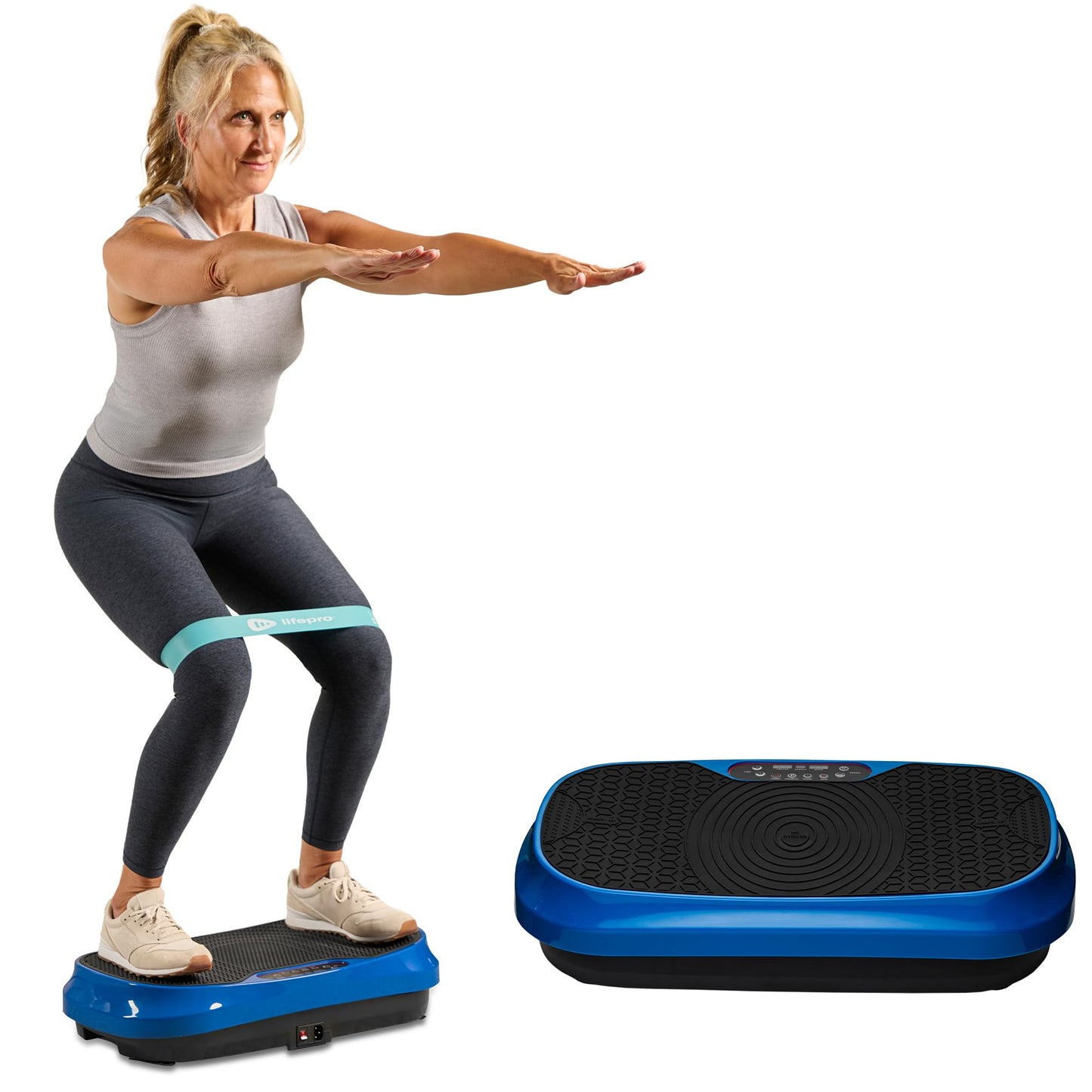 LifePro Waver Mini Vibration Plate Exercise Machine – Portable Full Body Vibration Platform for Home & Travel Workouts, Weight Loss, Toning & Wellness, with 2 Loop Bands & 4 Resistance Bands