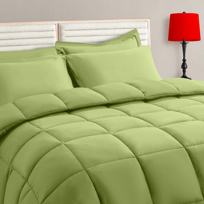 TAIMIT Full Size Comforter Set - 7 Pieces, Bed in a Bag Bedding Sets with All Season Soft Quilted Warm Fluffy Reversible Comforter,Flat Sheet,Fitted Sheet,2 Pillow Shams,2 Pillowcases,Dark Grey