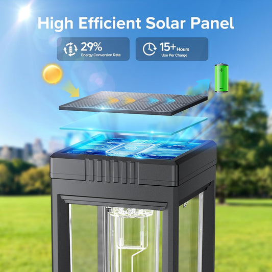 WdtPro Solar Pathway Lights Outdoor, 8 Pack Upgraded Bright Solar Lights Outdoor Waterproof, Auto On/Off, 15+ Hours Runtime, Solar-Powered Light for Path Yard Garden Driveway Walkway Patio, Warm White