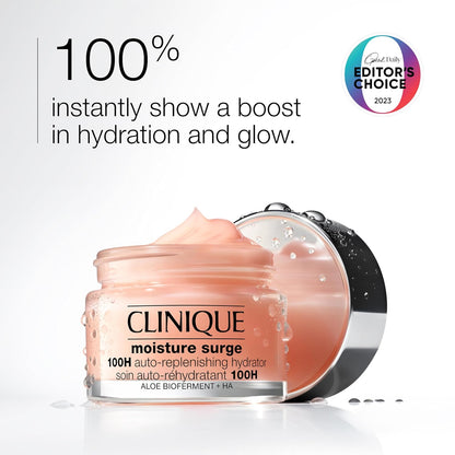 Clinique Moisture Surge 100H Auto-Replenishing Hydrator Oil Free Face Moisturizer | With Hyaluronic Acid, Aloe Bioferment and Vitamins C + E | For All Skin Types | Hydrating + Moisturizing