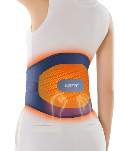 IKEEPFIT® Heating Pad for Back Pain Relief: MAXwarm® 3.0, Portable Cordless Heat Pad with Massager for Period Cramps, 8000mAh Large Battery, FSA Eligible HSA, Christmas Gift for Women Men 90-310 lbs