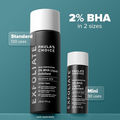 Paula's Choice SKIN PERFECTING 2% BHA Liquid Exfoliant Polish, Salicylic Acid Exfoliant-Facial Polish for Enlarged Pores, Wrinkles & Fine Lines, Suitable for Blackhead-Prone Skin, Fragrance-Free