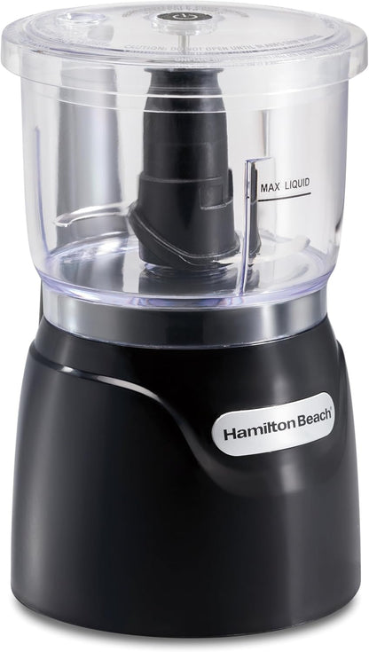 Hamilton Beach Electric Vegetable Chopper & Mini Food Processor, 3-Cup, 350 Watts, for Dicing, Mincing, and Puree, Black (72850)