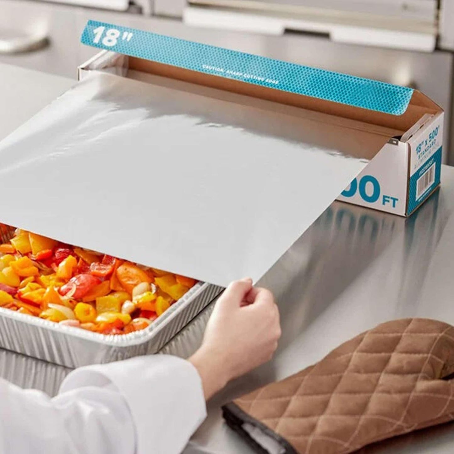 Heavy Duty Silver Aluminum Foil Roll for Food 18 Inches 500 FT Heavy Duty Food Safe Foil Wrap