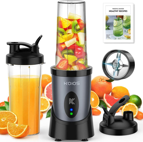 KOIOS 900W Personal Blender – Smoothies & Shakes with 2 Portable Cups