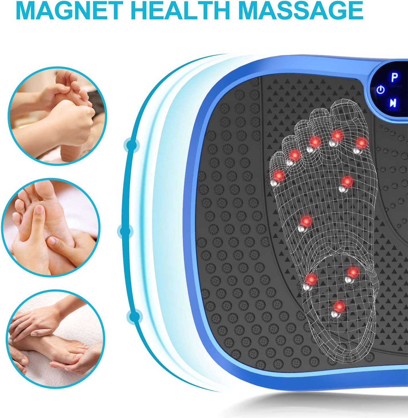 AXV Vibration Plate Fitness Platform Exercise Machine Vibrating Lymphatic Drainage Shaking Full Body Shaker Workout Vibrate Stand Shake Board Sport Gym for Weight Loss Fat Burner for Women Men