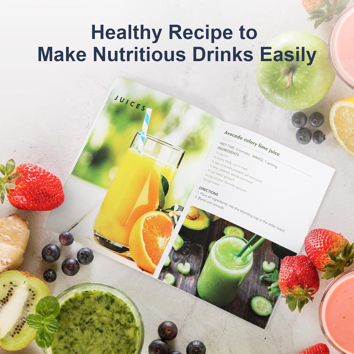 KOIOS Smoothie Blender, 900W Personal Blender for Shakes and Smoothies for Kitchen with 2 Portable Cups 22oz, Single Serve Smoothies Maker Mixer for Juices, Nutritious Recipe, Grey Blue