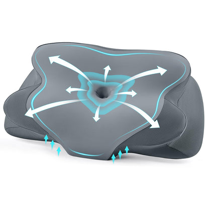 DONAMA Cervical Neck Pillow for Pain Relief,Odorless Contour Memory Foam Pillows with Cooling Pillowcase Cozy Sleeping, Orthopedic Ergonomic Bed Pillows for Side Back Stomach Sleepers