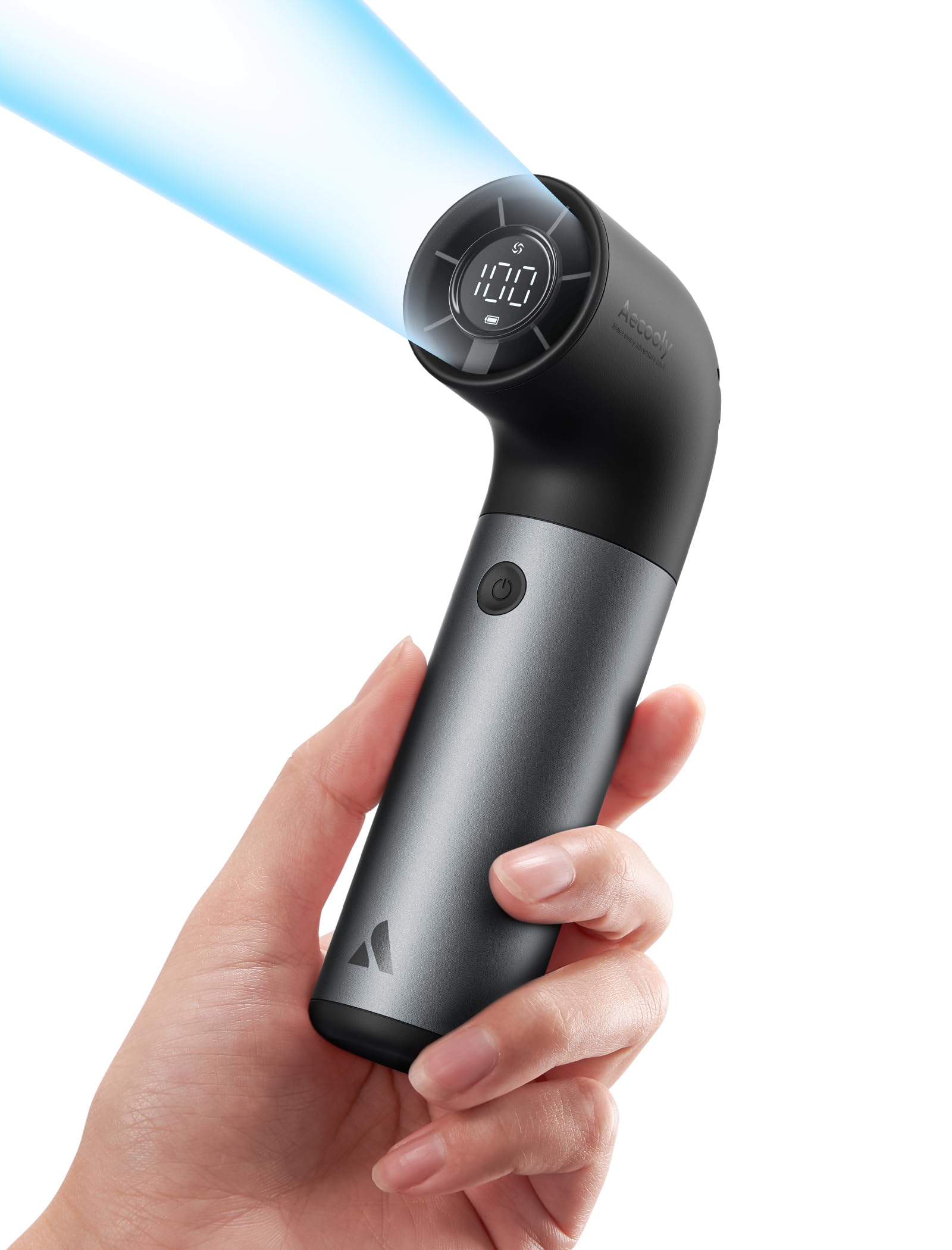 Aecooly Portable Handheld Fan, Powerful Turbo Mini Fan, 19000 RPM High Speed Aero Pro, 15H Max Cooling Time, 6 Speeds Aluminum Case, Pocket Rechargeable Personal Small Travel GIfts for Women-Black