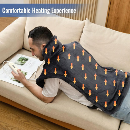 Tefici Heating Pad for Back Pain,Birthday Christmas Gifts for Mom Men,FSA Eligible Items Only List,24'' x33''Fast Heating, Electric Heat Pad, 2H Auto-Off,Neck and Shoulder Heat Pad,ETL Certified,Gray