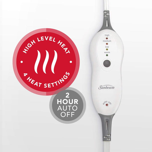 Sunbeam Heating Pad Wrap for Back Pain Relief with Auto Shut Off and Moist Heating Option 23 x 15" Slate Grey