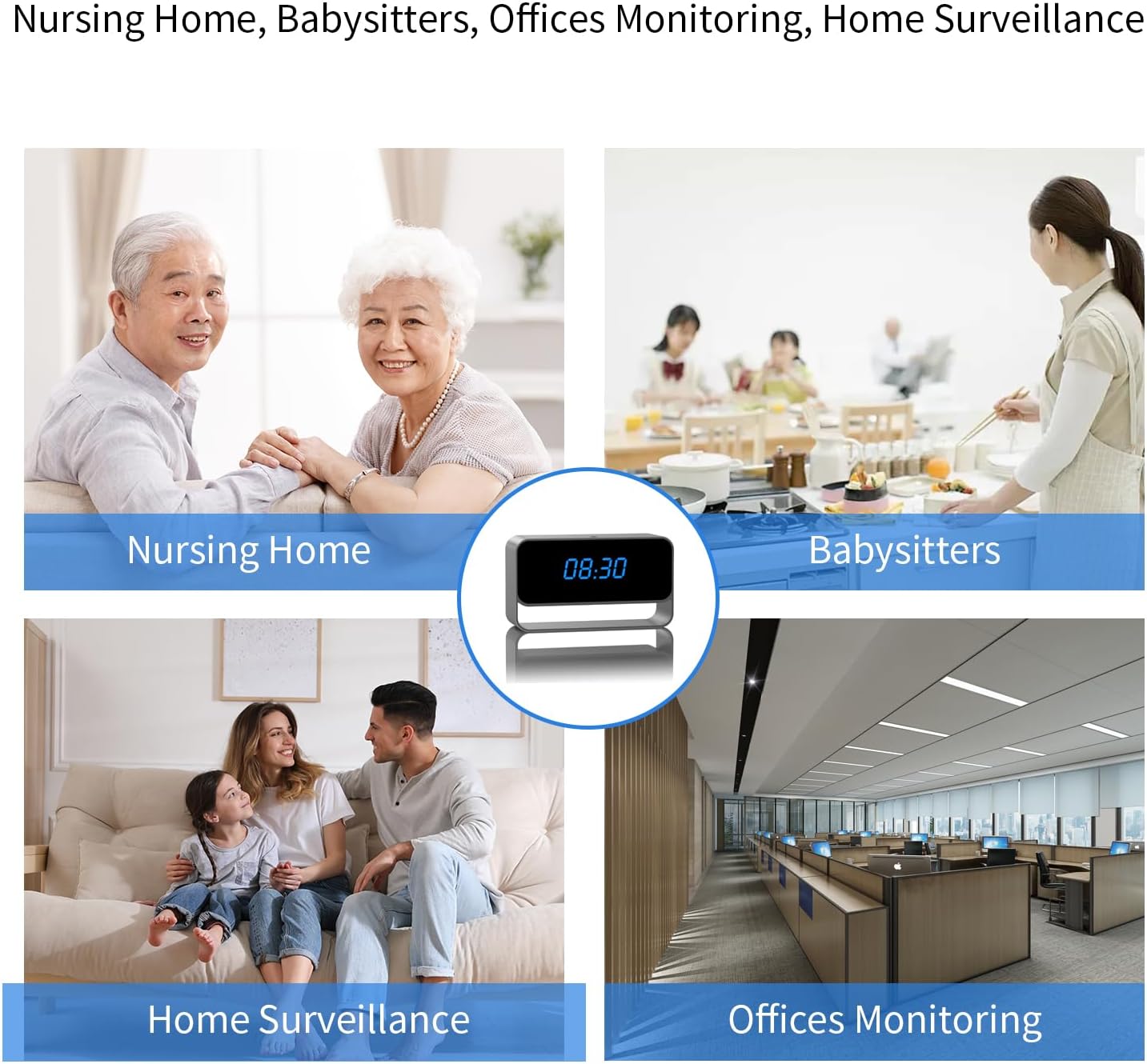 Clock Camera - Full HD 1080P WiFi Camera - Mini Wireless Nanny Cam with Night Vision - Indoor Home Security Surveillance