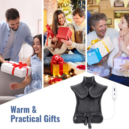 Tefici Heating Pad for Back Pain,Birthday Christmas Gifts for Mom Men,FSA Eligible Items Only List,24'' x33''Fast Heating, Electric Heat Pad, 2H Auto-Off,Neck and Shoulder Heat Pad,ETL Certified,Gray