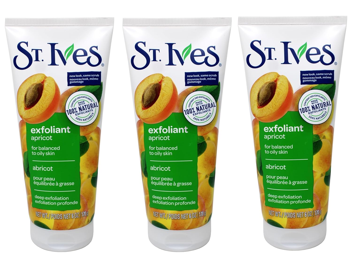 St. Ives Fresh Skin Scrub, Apricot 6 oz Pack of (3)