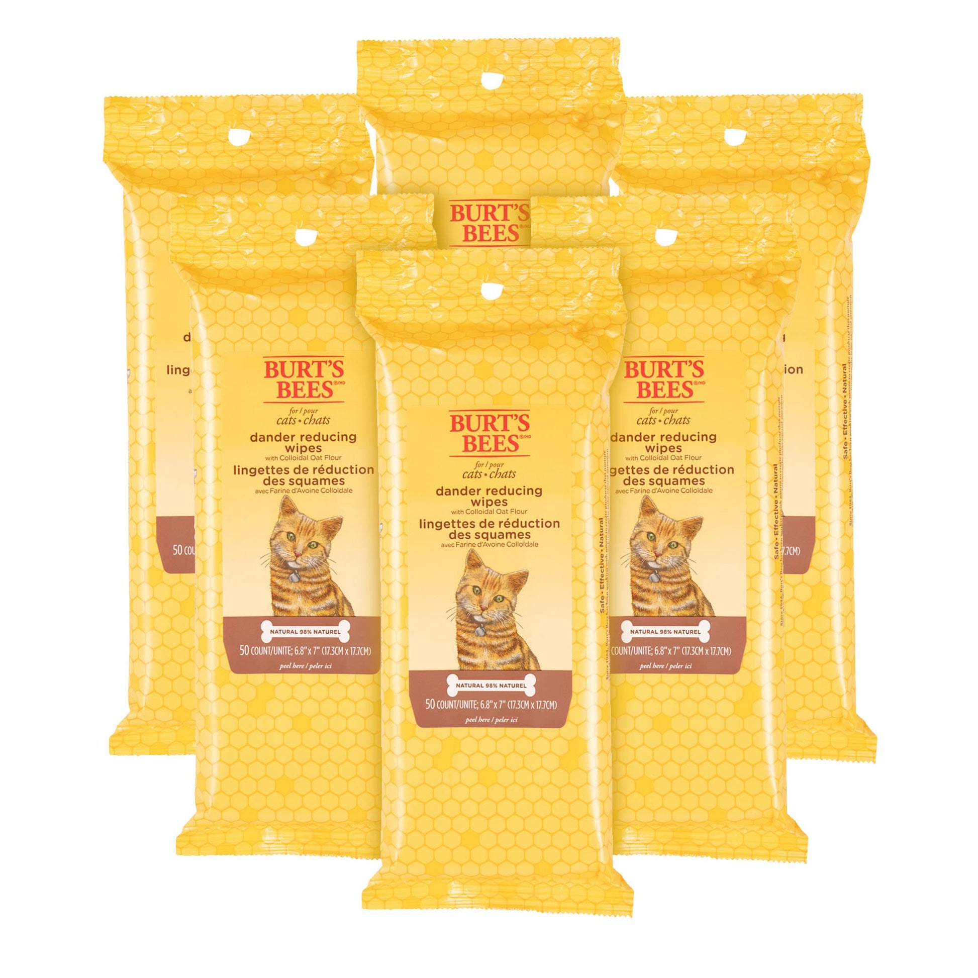 Burt's Bees for Pets Kitten Wipes with Buttermilk, 98% Natural Origin Formulas, Cat Wipes, Cat Grooming Supplies, Cat Cleaning Wipes, Waterless Cat Grooming, 50ct