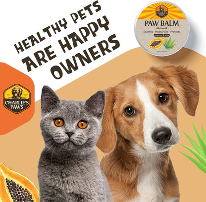 2 Pack Paw Balm for Dog and Cat Pad Balm Nose Cat Butter Moisturizer Wax for Dog Pet Puppy Protect Dry Cracked Paw Foot Heals Restores Paw Elbows with 100% Natural Oil Aloe & Papaya 3.5 Oz
