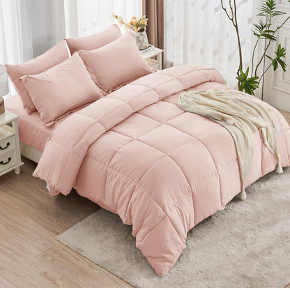 JOLLYVOGUE Queen Comforter Set, 7-Piece Bed in a Bag Queen, Ultra-Soft Comforters Queen Size, Queen Size Comforter Sets, Goose Down Alternative, Oeko-TEX Certified, Sheets & Pillowcases
