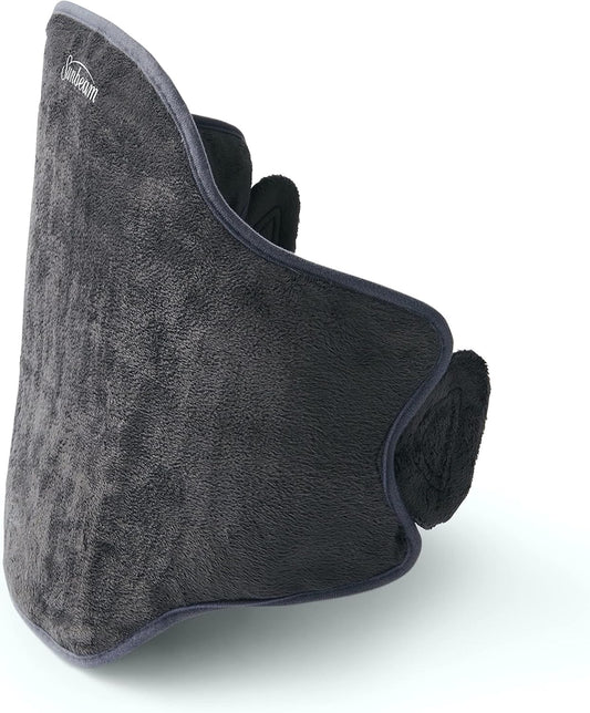 Sunbeam Heating Pad Wrap for Back Pain Relief with Auto Shut Off and Moist Heating Option 23 x 15" Slate Grey