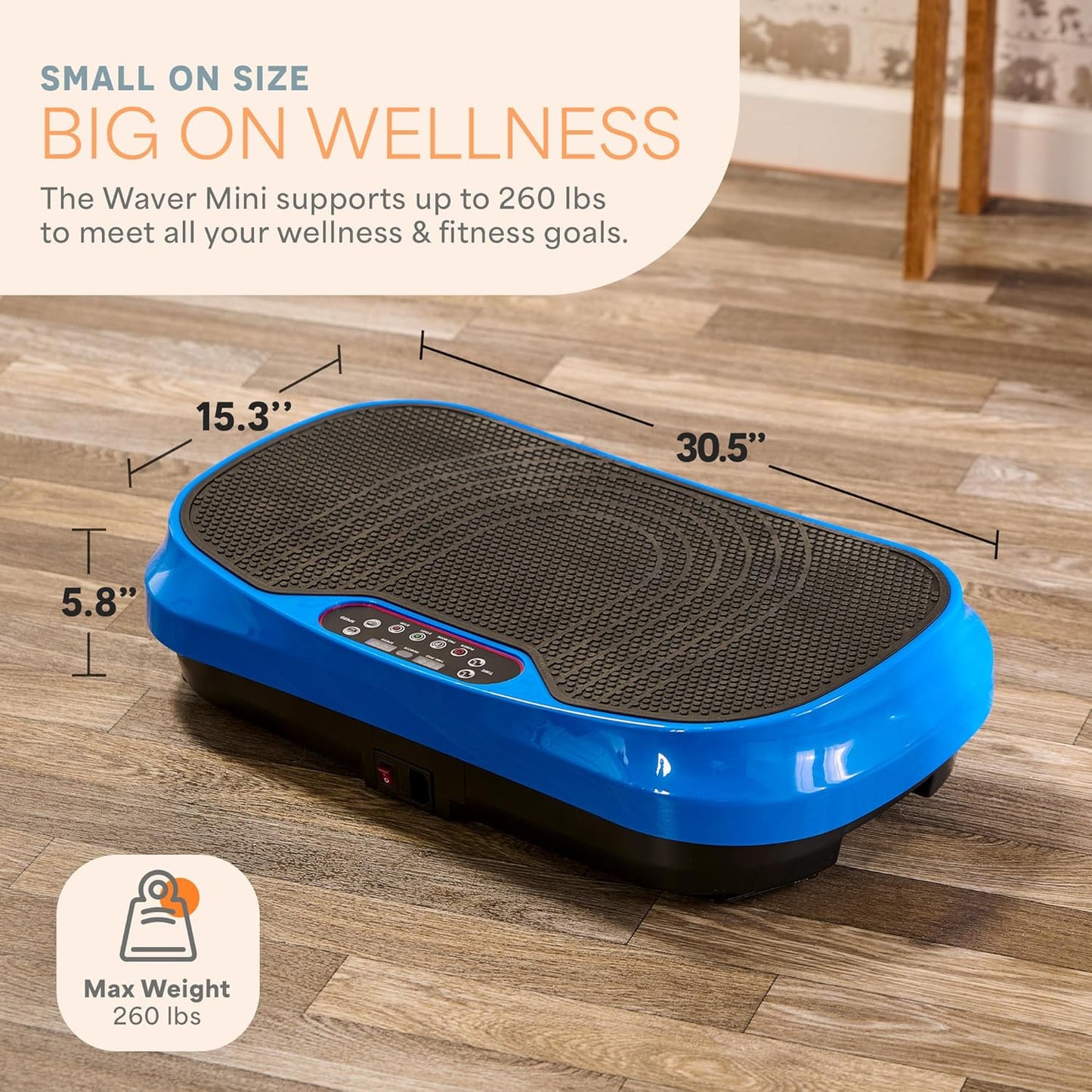 LifePro Waver Mini Vibration Plate Exercise Machine – Portable Full Body Vibration Platform for Home & Travel Workouts, Weight Loss, Toning & Wellness, with 2 Loop Bands & 4 Resistance Bands