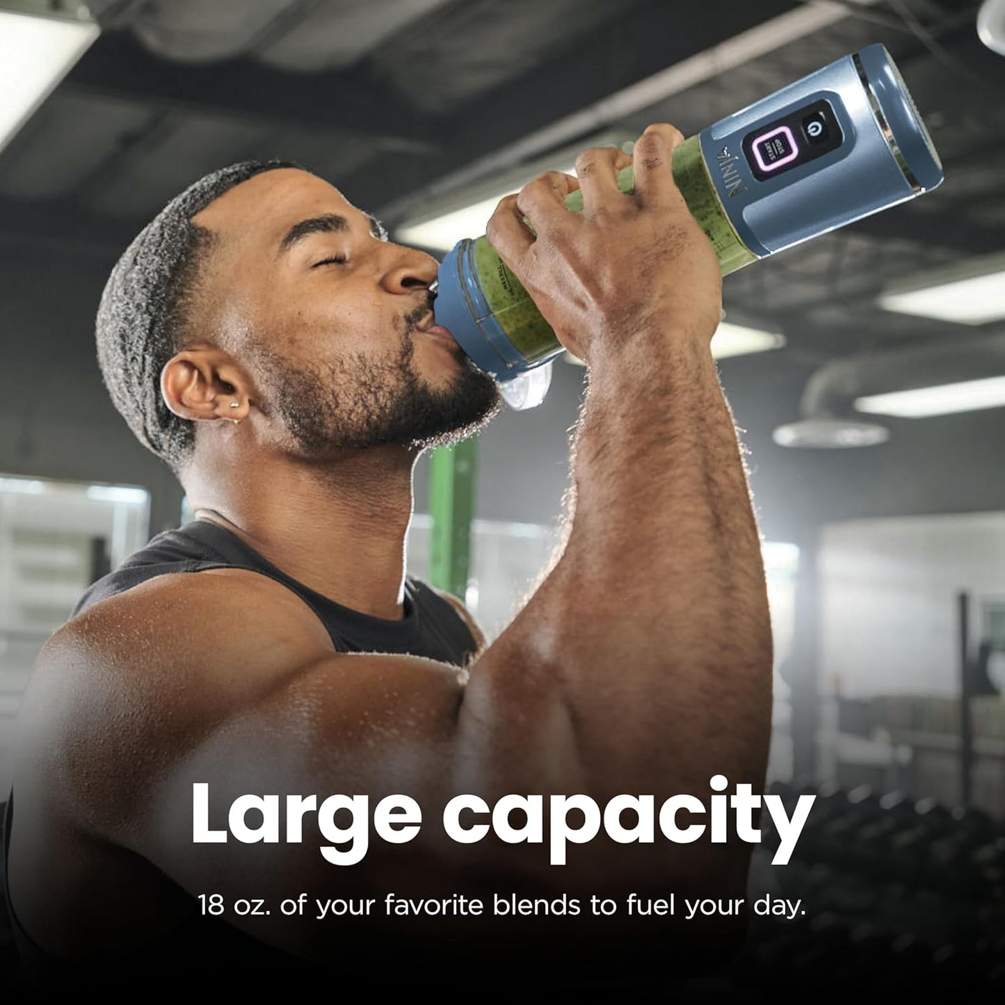 Ninja BC151EM Blast Portable Blender, Cordless, 18oz. Vessel, Personal Blender-for Shakes & Smoothies, BPA Free, Leakproof-Lid & Sip Spout, USB-C Rechargeable, Dishwasher Safe Parts, Forest Green