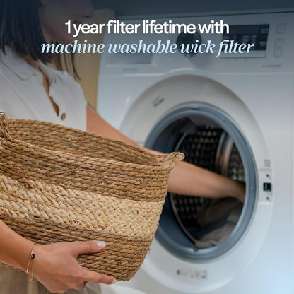 BLUEAIR Room Humidifier - DreamWell - 48Hr Top-Fill Mist-Free InvisibleMist Technology Aroma Stone for Essential Oils and Soothing Mood Lighting - Quiet Operation for Bedroom and Home Use, Beige