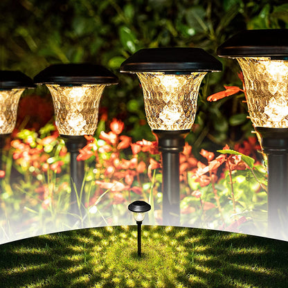 GIGALUMI 8 Pack Solar Pathway Lights, Solar Garden Lights Outdoor Warm White, Waterproof Led Path Lights for Yard, Patio, Landscape, Walkway (Brown)