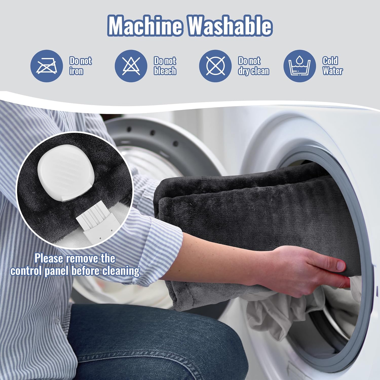 Tefici Heating Pad for Back Pain,Birthday Christmas Gifts for Mom Men,FSA Eligible Items Only List,24'' x33''Fast Heating, Electric Heat Pad, 2H Auto-Off,Neck and Shoulder Heat Pad,ETL Certified,Gray