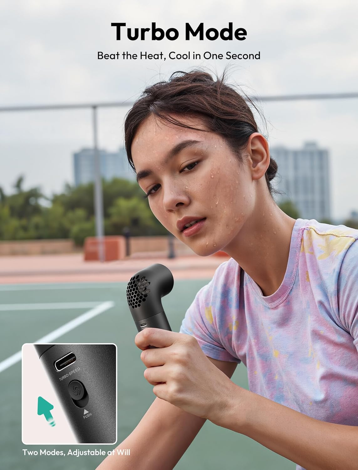 Aecooly Portable Handheld Fan, Powerful Turbo Mini Fan, 19000 RPM High Speed Aero Pro, 15H Max Cooling Time, 6 Speeds Aluminum Case, Pocket Rechargeable Personal Small Travel GIfts for Women-Black