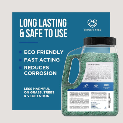 Natural Rapport Pet Friendly Ice Melt - Calcium Chloride Free, Pet Safe Ice Melter, Rock Salt Alternative - Time Release Deicer Formula Lasts 3X Longer (35 lb)