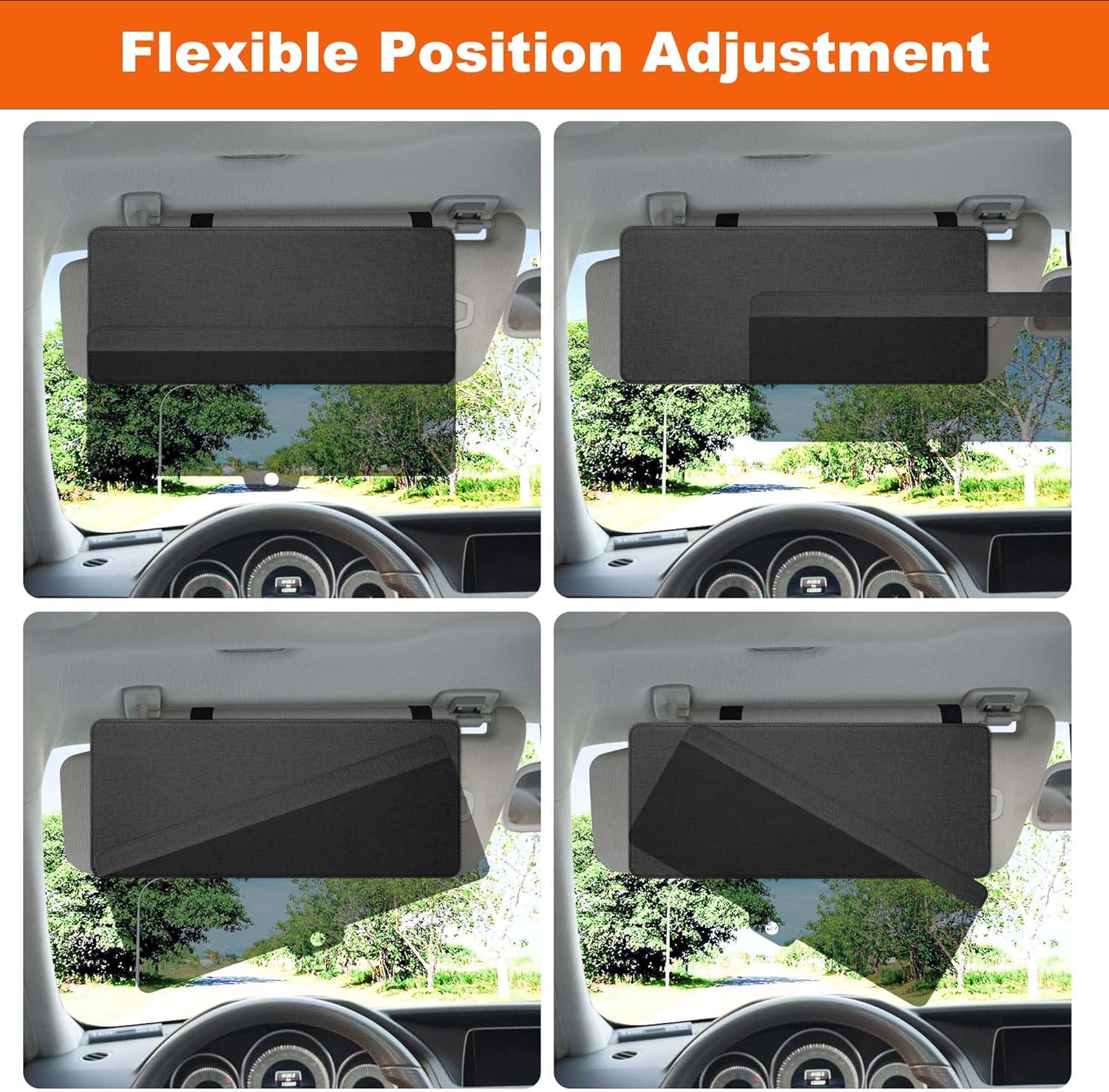 Polarized Car Sun Visor Extender, Upgraded Polarized Car Visor Extender Sun Blocker UV400, Universal Visor Extension for Sun Blocker, Adjustable Sun Visor, Glare, UV Protector