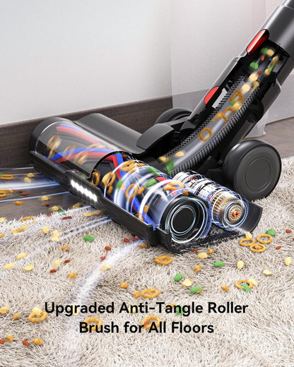 Cordless Vacuum Cleaner, Upgraded 55KPA 650W 70Mins Stick Vacuum with Hurricane Mode, Self-Standing, Touch Screen, 1.8L Dust Cup, Anti-tangle Wireless Vacumm, Vacuum Cleaners for Home/Pet Hair/Carpets