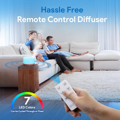 ASAKUKI Essential Oil Diffuser 500ml, Ultrasonic Aromatherapy Humidifier with Remote Control, 7 LED Colors, Timer & Auto-Off, Large Room Diffuser