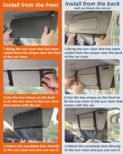 Polarized Car Sun Visor Extender, Upgraded Polarized Car Visor Extender Sun Blocker UV400, Universal Visor Extension for Sun Blocker, Adjustable Sun Visor, Glare, UV Protector