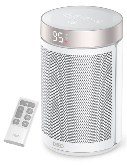 Dreo Space Heater, Portable Electric Heaters for Indoor Use with Thermostat, Digital Display, 1-12H Timer, Eco Mode and Fan Mode, 1500W PTC Ceramic Fast Safety Heat for Office Bedroom Home, Black