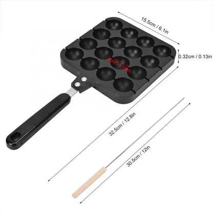 16 Holes Non-Stick Takoyaki Grill Pan Plate