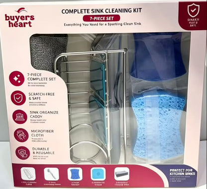 Keep Your Kitchen Sink Spotless, Every Day

Transform your sink into a clean, organized workspace with the BuyersHeart Cleaning Kit. Designed to make everyday cleaning easier, this all-in-one bundle includes everything you need to scrub, wipe, organize, and maintain a sparkling kitchen sink without scratching delicate surfaces.