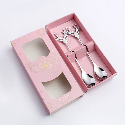 Christmas Stainless Coffee Dessert Steel Spoon