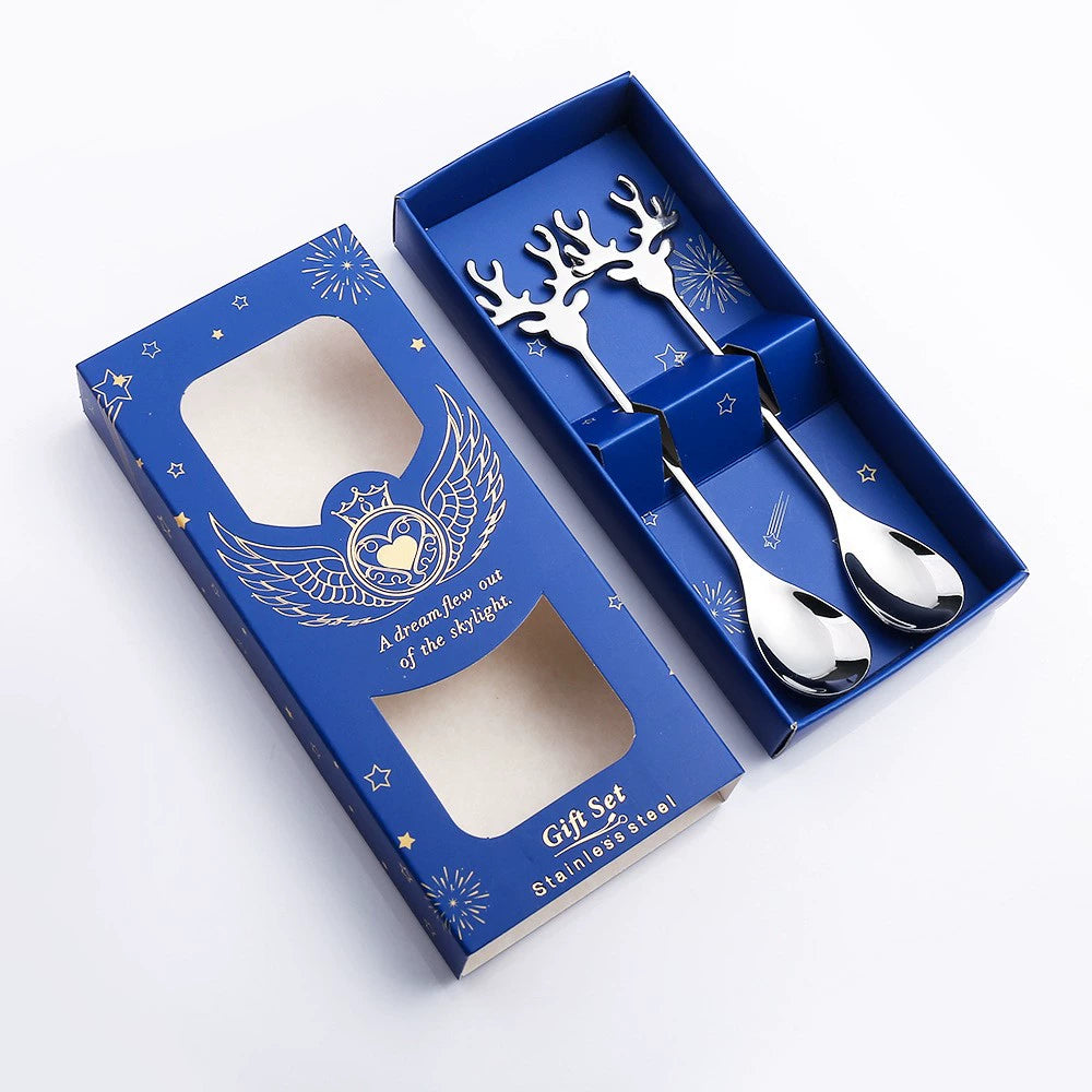 Christmas Stainless Coffee Dessert Steel Spoon