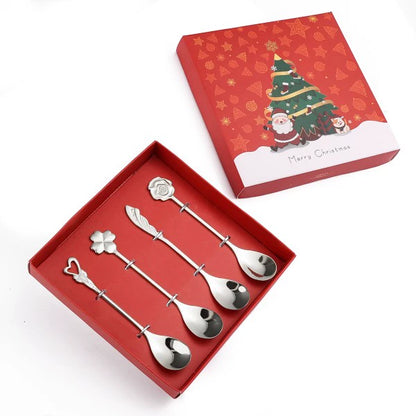 Christmas Stainless Coffee Dessert Steel Spoon