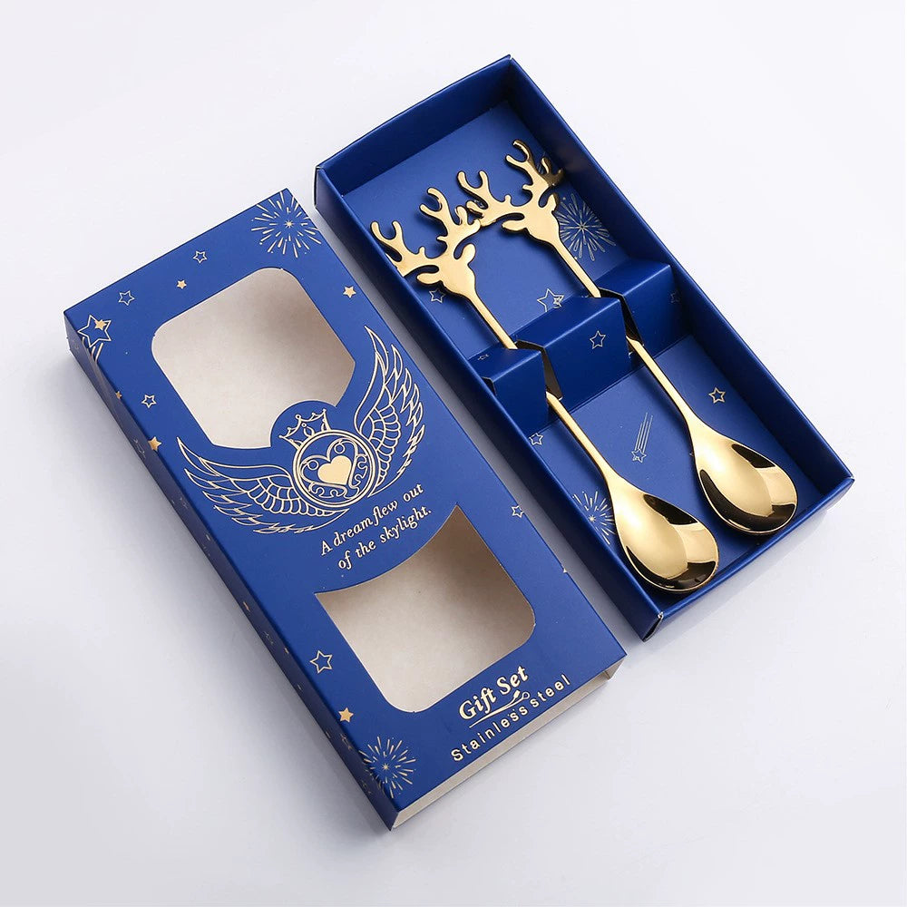 Christmas Stainless Coffee Dessert Steel Spoon