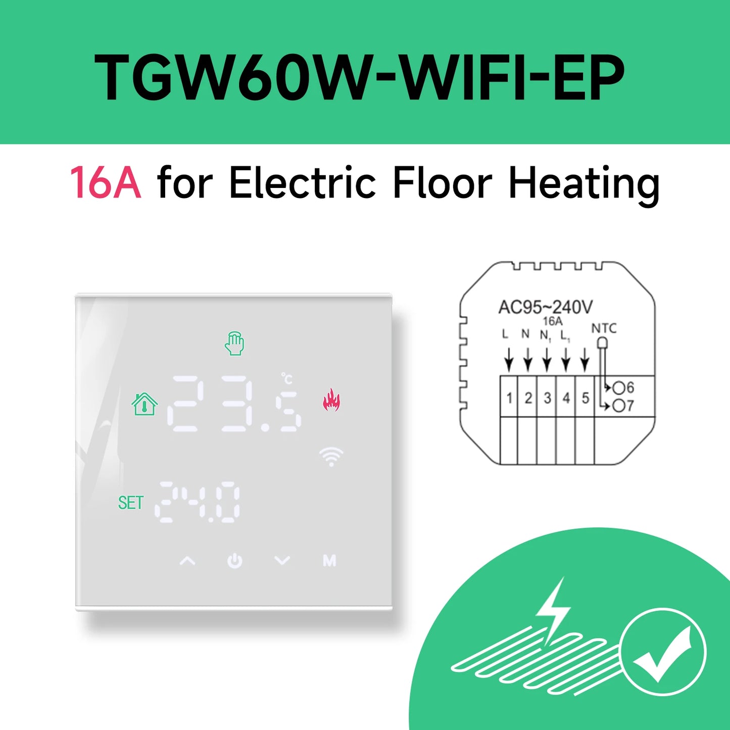 Smart WiFi Thermostat for Warm Floor Heating