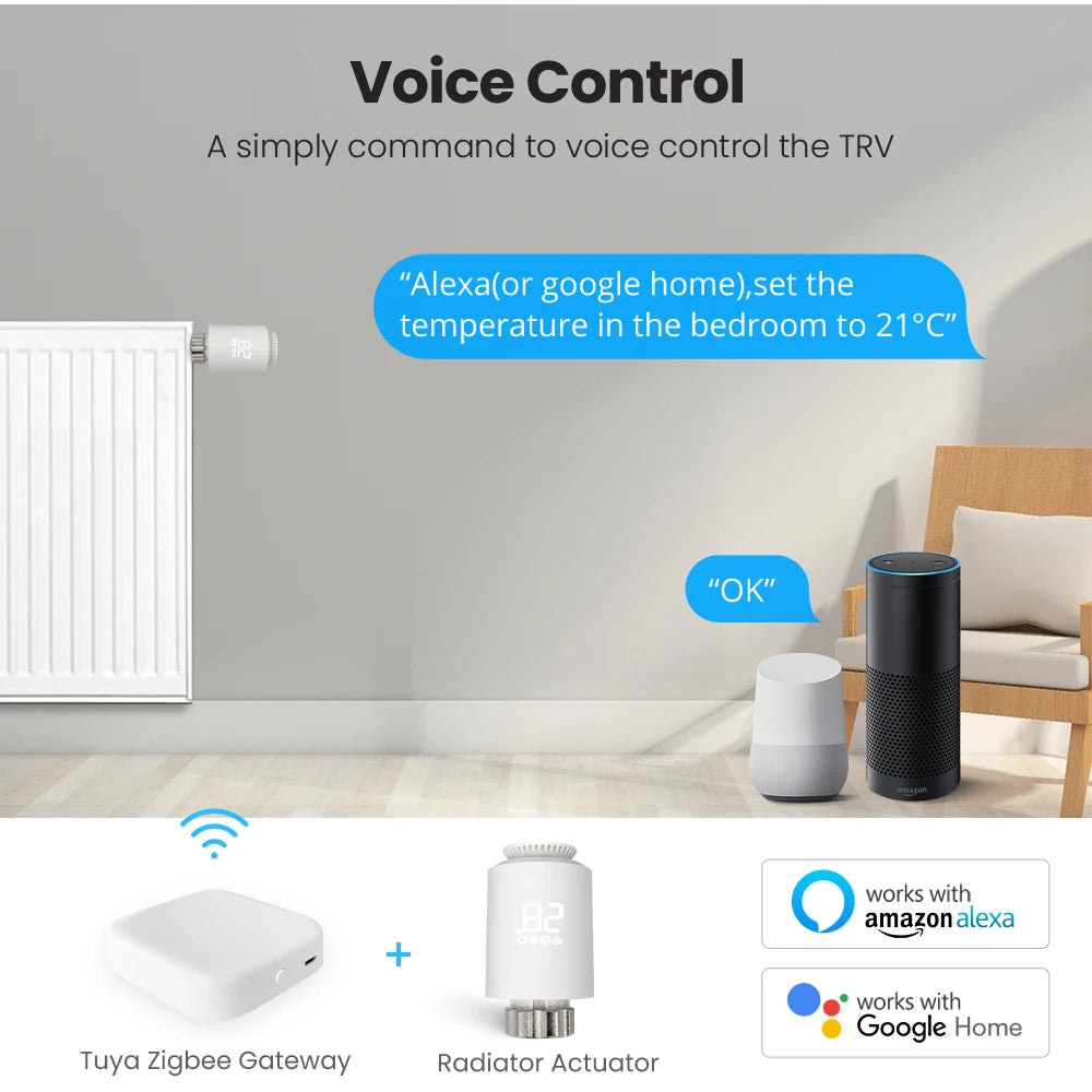 Smart  Thermostatic Radiator Actuator Valve with Temperature Controller