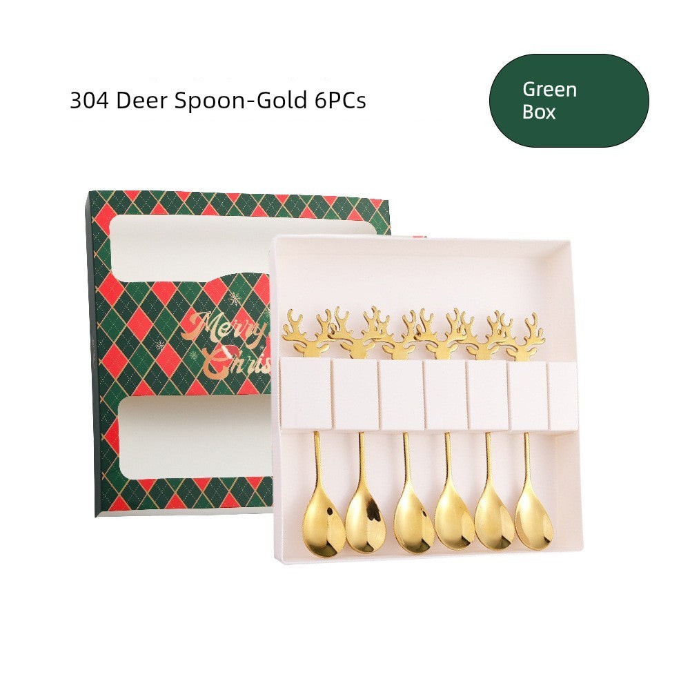 Christmas Stainless Coffee Dessert Steel Spoon