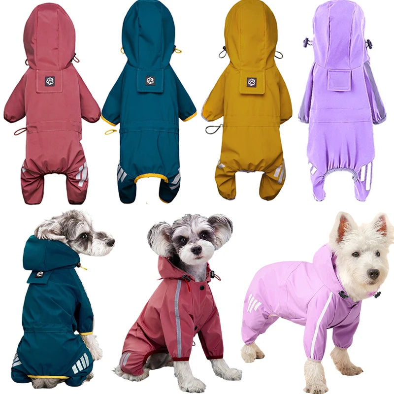 Puppy Rain Coats - Hooded Jumpsuit for Small and Medium Dogs