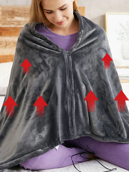 USB Electric Heated Blanket - Wearable Fleece Lap Blanket