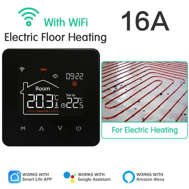 Smart WiFi Thermostat for Water, Electric, and Gas Warm Floor Heating